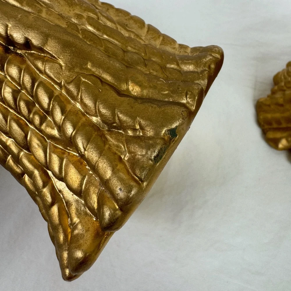 Vintage Gold Ceramic Tassel Candle Holders